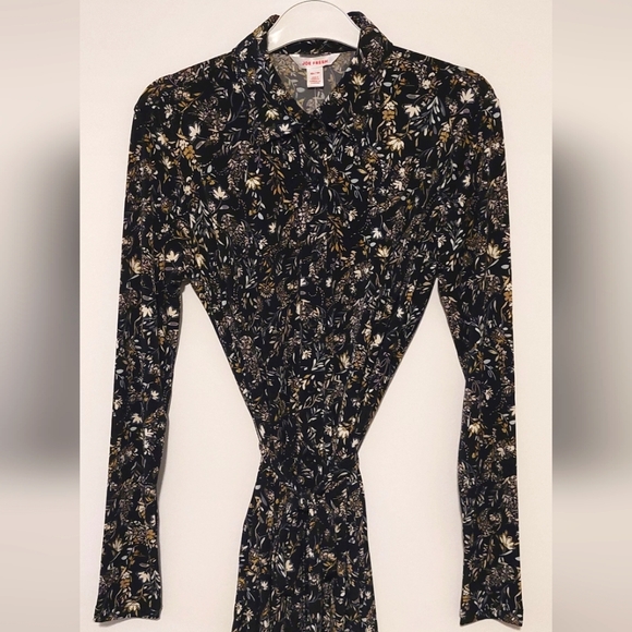 π£ Joe Fresh Women's Floral Button-Down Tie Waist Long Sleeved Dress NWT Size XS - Picture 2 of 11